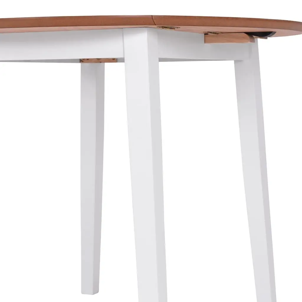 Dining Set 3 Pieces Drop-Leaf Table Chairs White Kitchen Furniture Compact