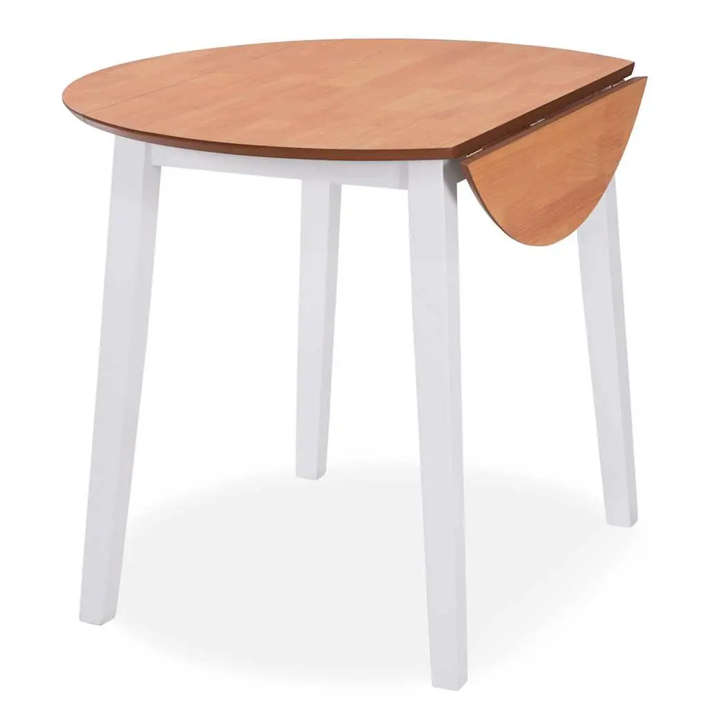 Dining Set 3 Pieces Drop-Leaf Table Chairs White Kitchen Furniture Compact