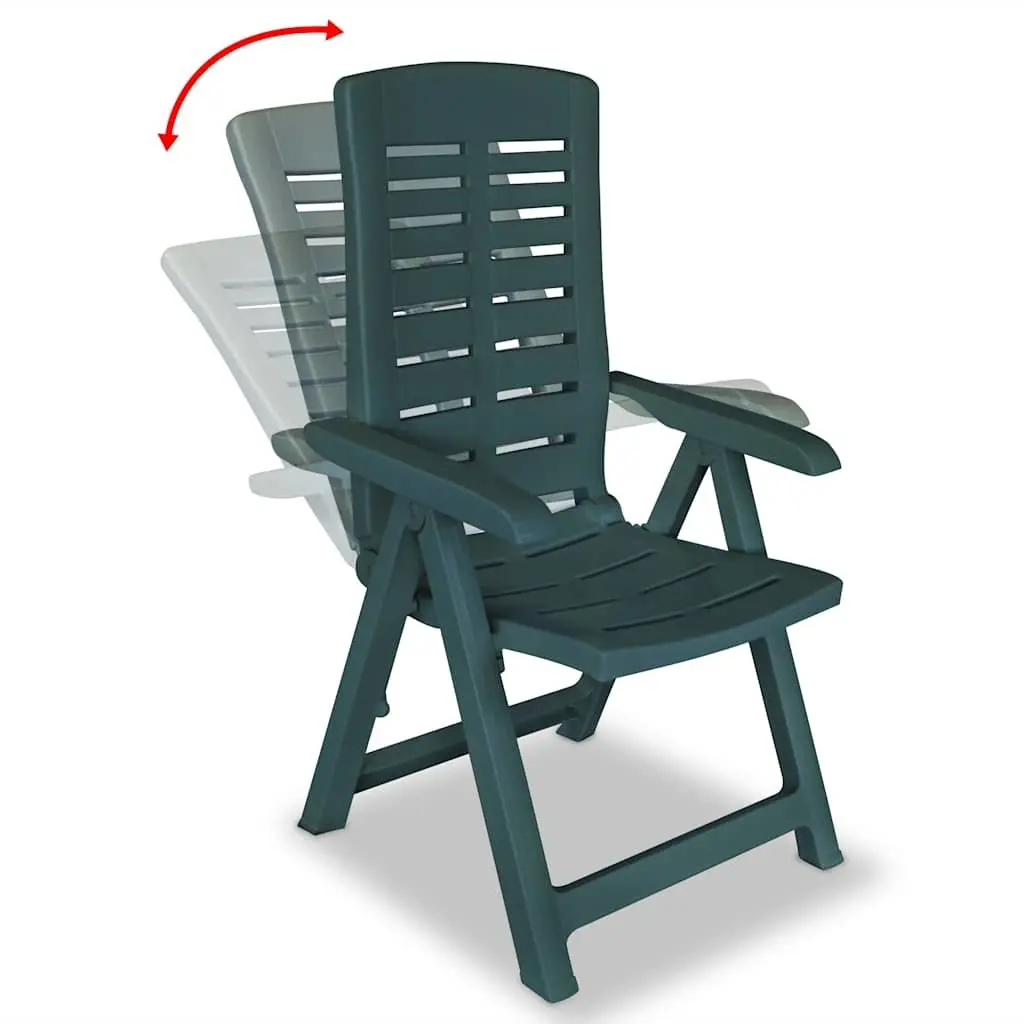Outdoor Reclining Garden Chairs Lightweight Plastic Foldable 4 Piece