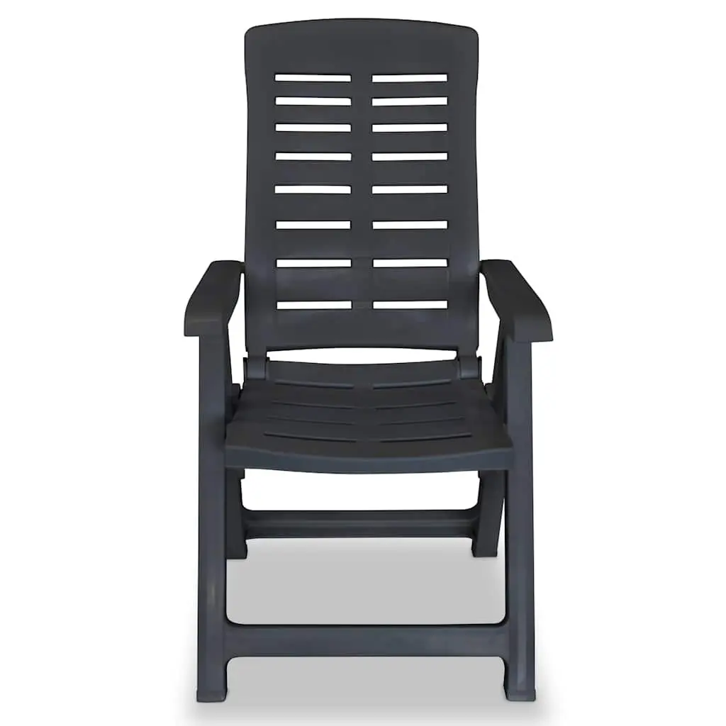 Outdoor Reclining Chairs Set 4 pcs Anthracite Plastic Garden Patio Seating
