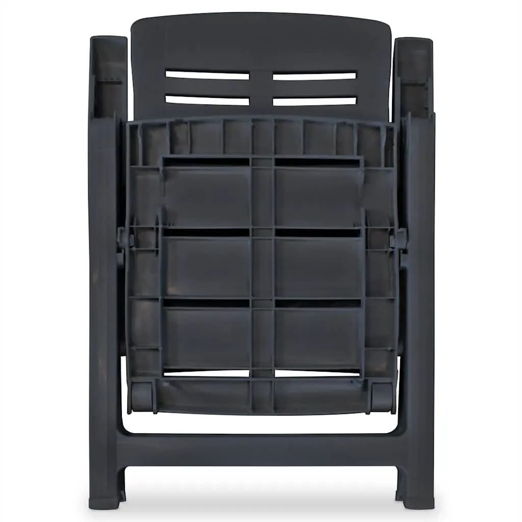 Outdoor Reclining Chairs Set 4 pcs Anthracite Plastic Garden Patio Seating