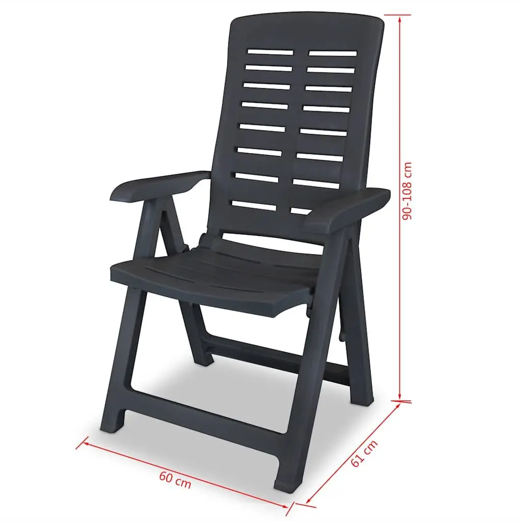 Outdoor Reclining Chairs Set 4 pcs Anthracite Plastic Garden Patio Seating