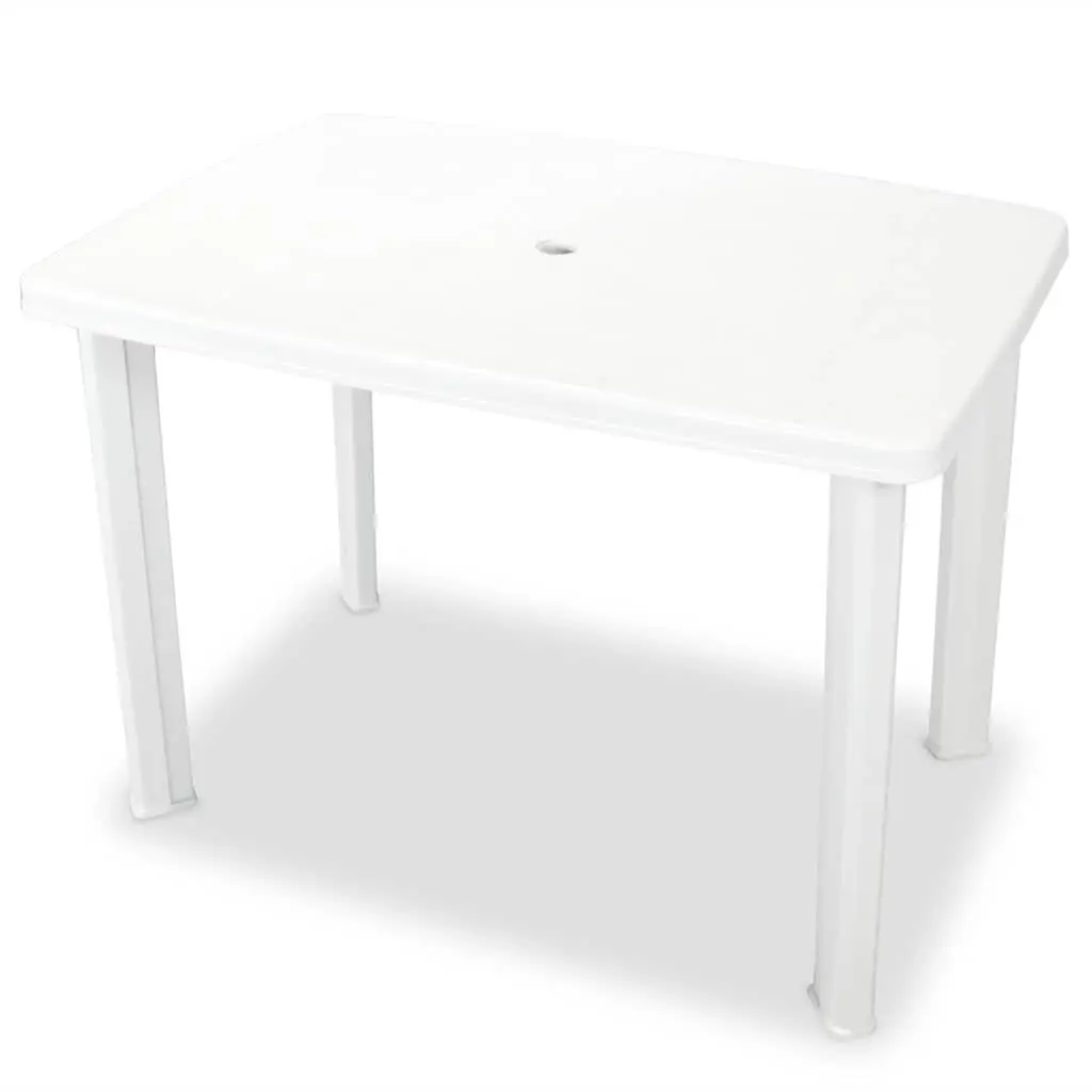3 Piece Outdoor Bistro Set Weather-Resistant White Garden Patio Dining Table Folding Chairs
