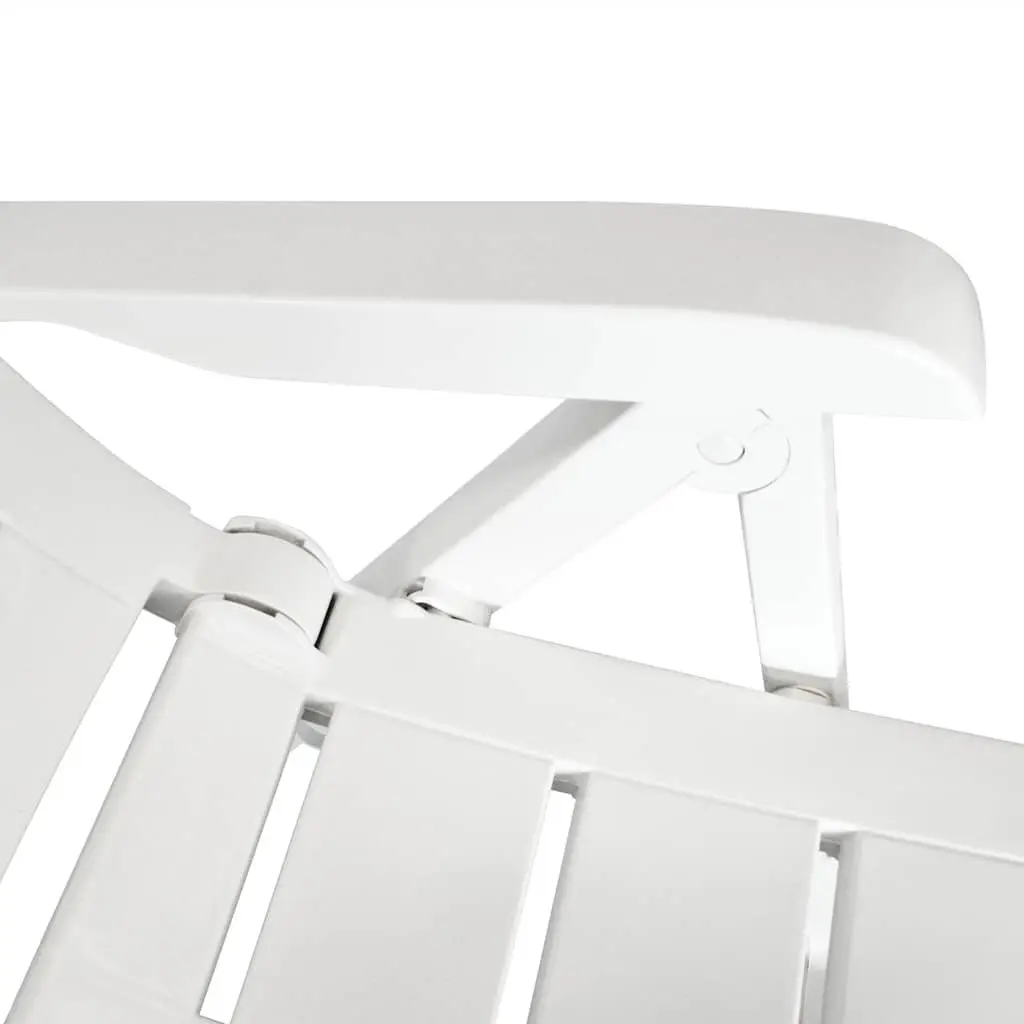 3 Piece Outdoor Bistro Set Weather-Resistant White Garden Patio Dining Table Folding Chairs