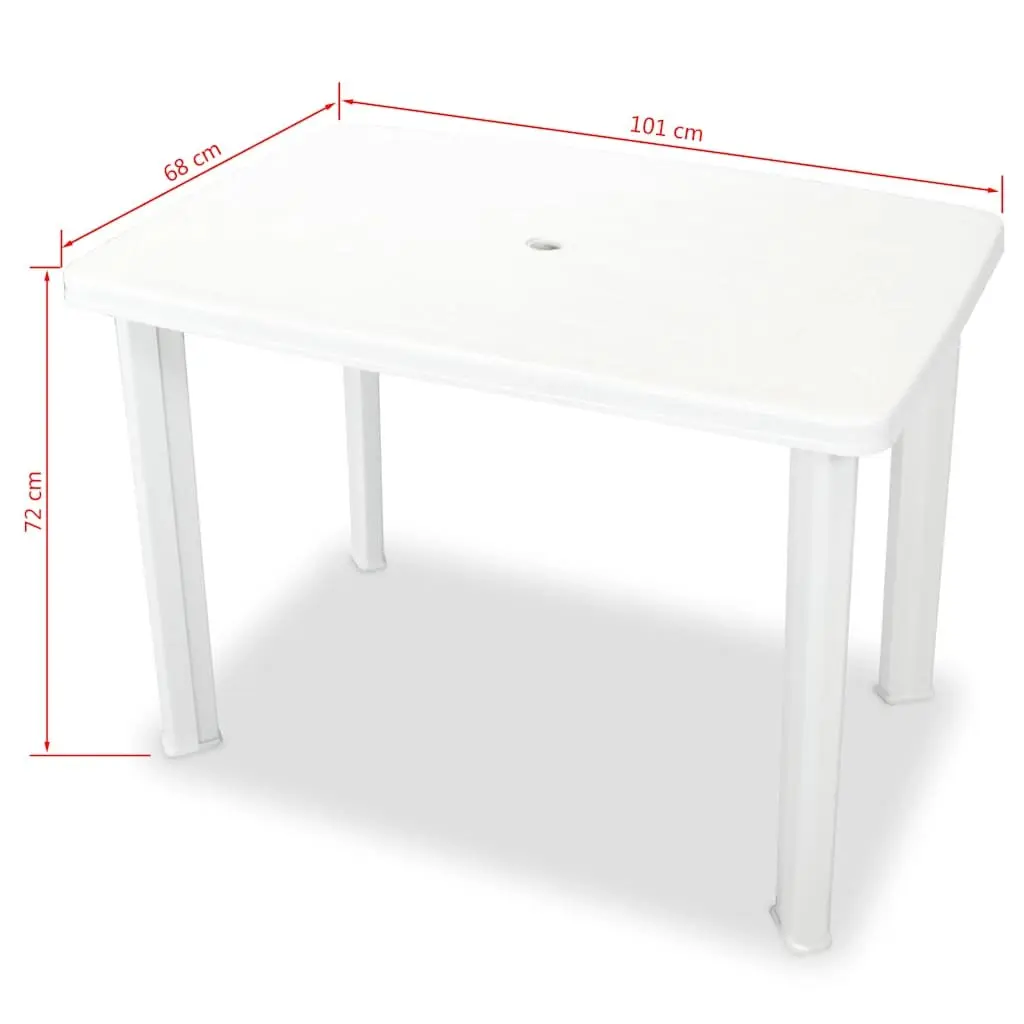 3 Piece Outdoor Bistro Set Weather-Resistant White Garden Patio Dining Table Folding Chairs