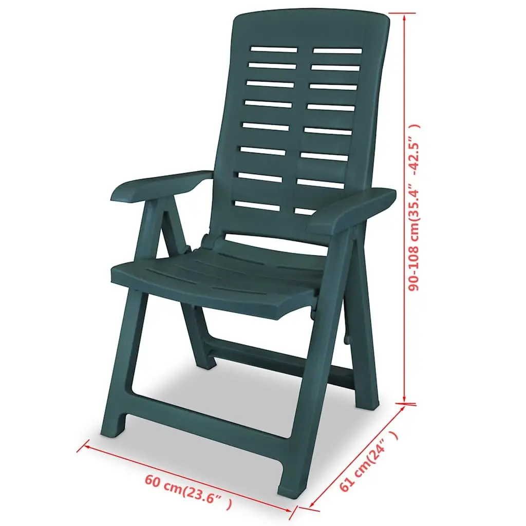 3 Piece Outdoor Bistro Set Garden Patio Dining Table 2 Folding Chairs Green