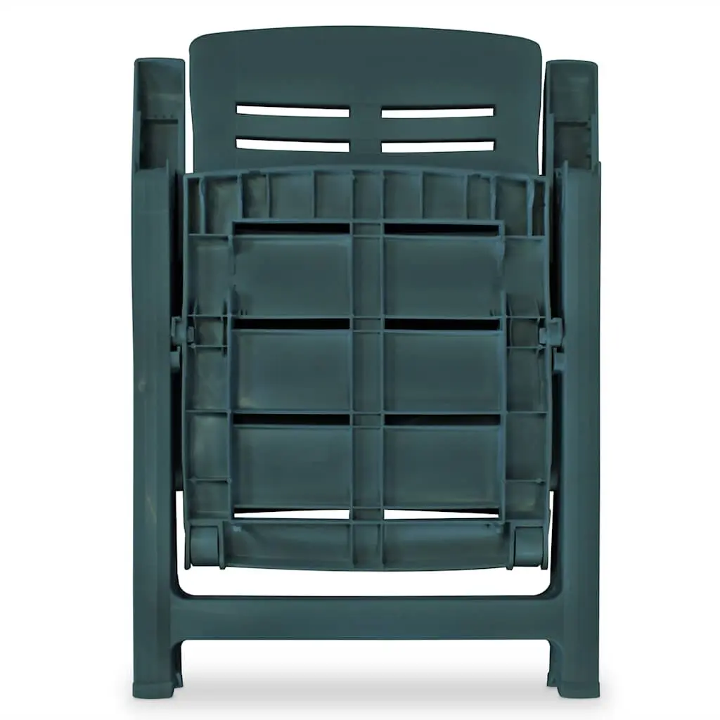 3 Piece Outdoor Bistro Set Garden Patio Dining Table 2 Folding Chairs Green