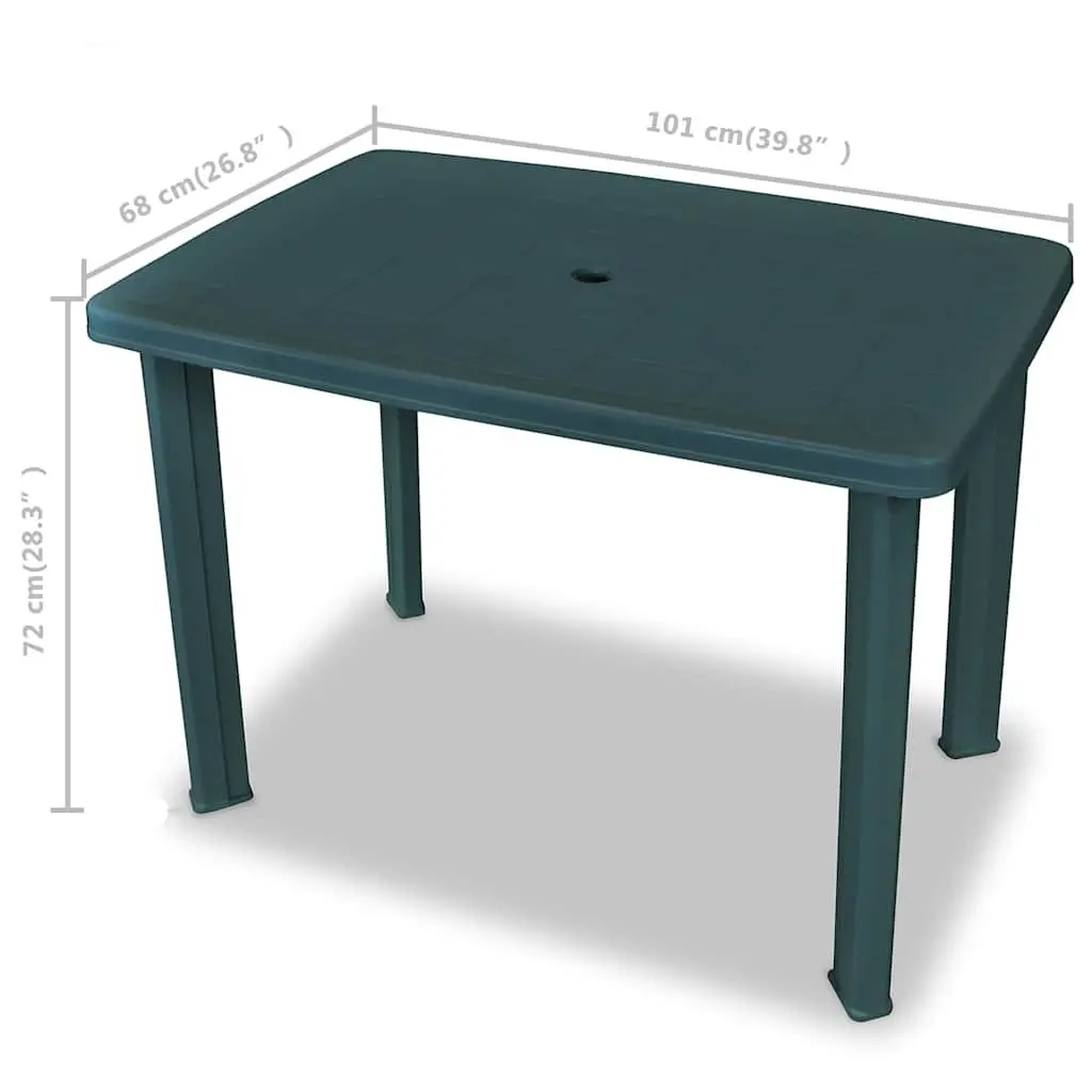 3 Piece Outdoor Bistro Set Garden Patio Dining Table 2 Folding Chairs Green