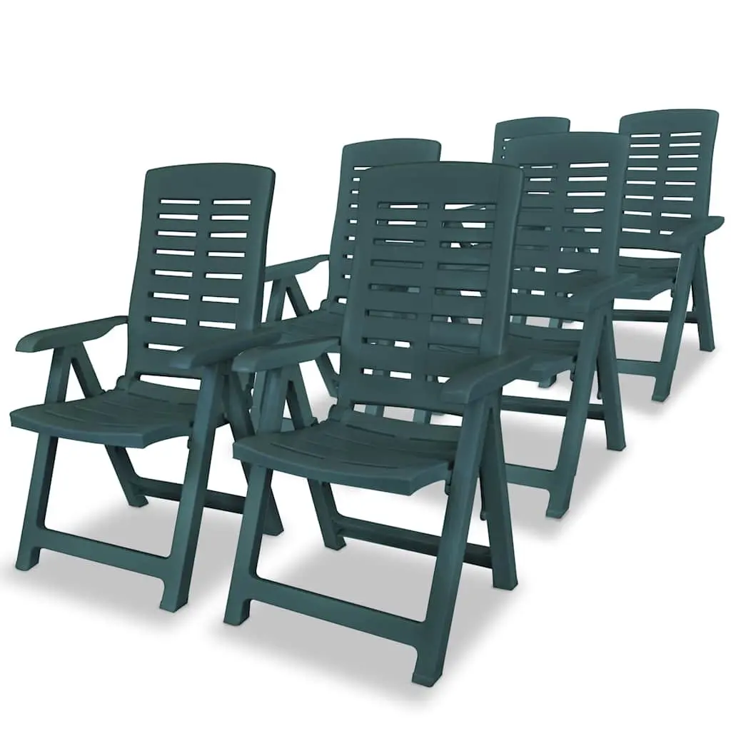 Outdoor Dining Set Folding Chairs Table with Umbrella Hole 7 Piece