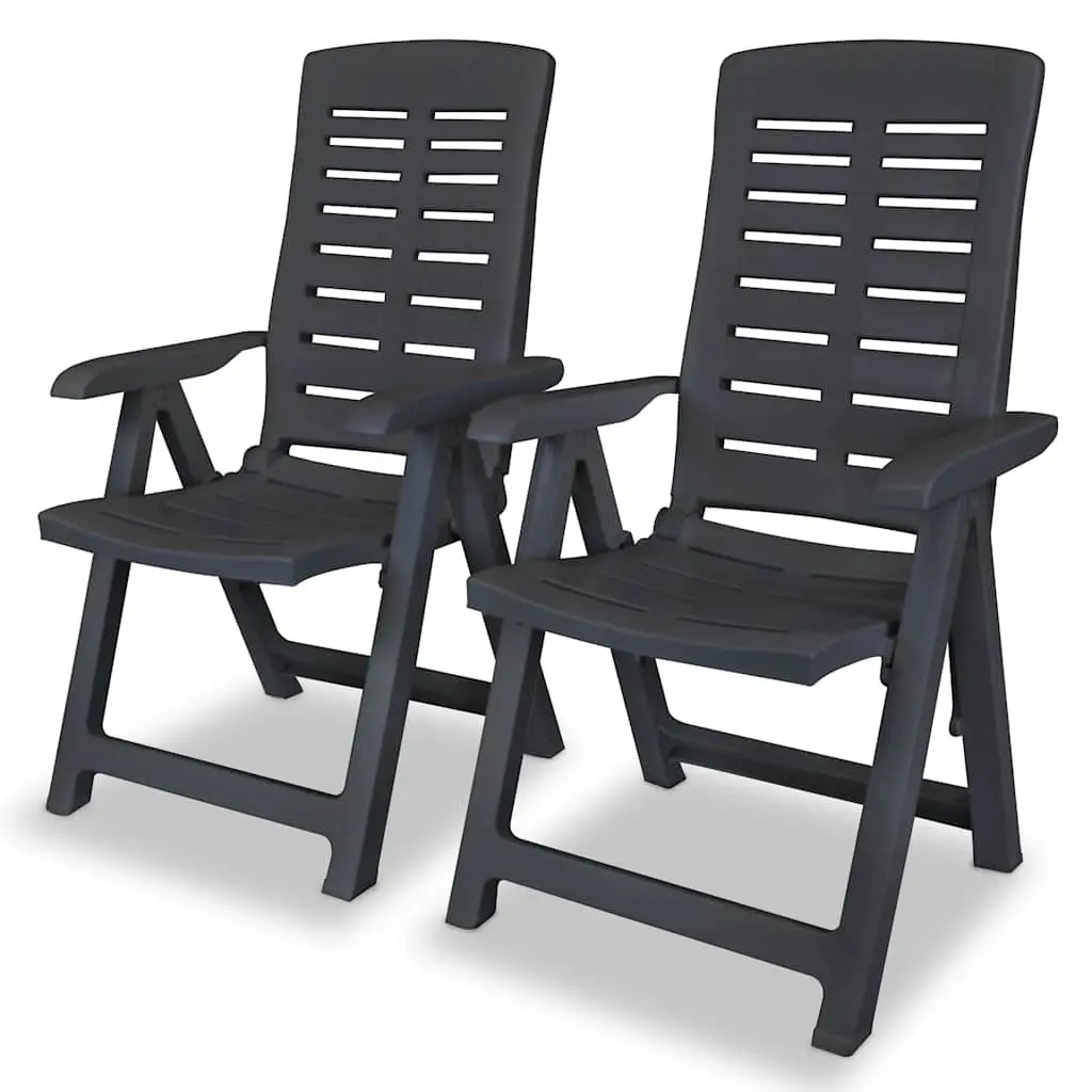 Outdoor Bistro Set Folding Anthracite 3 Piece Garden Patio Dining Table Chairs