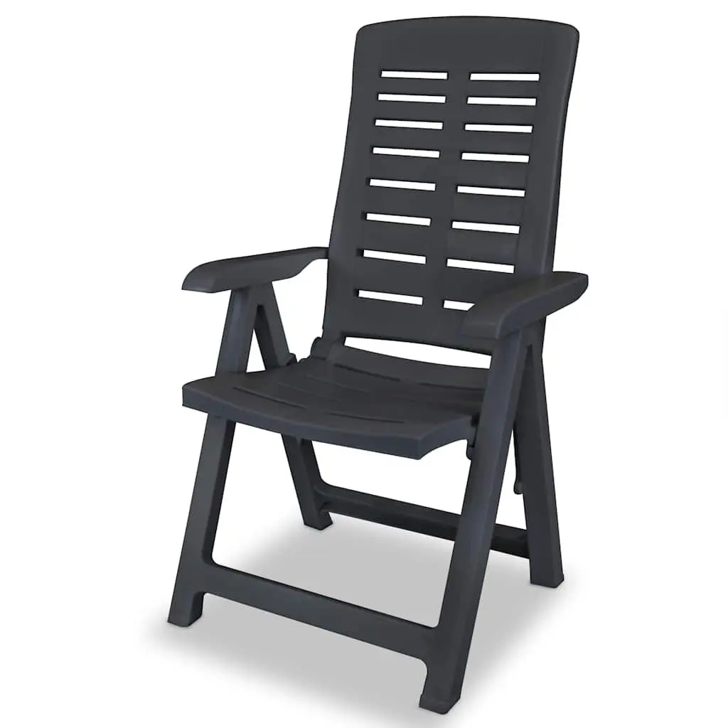 Outdoor Bistro Set Folding Anthracite 3 Piece Garden Patio Dining Table Chairs