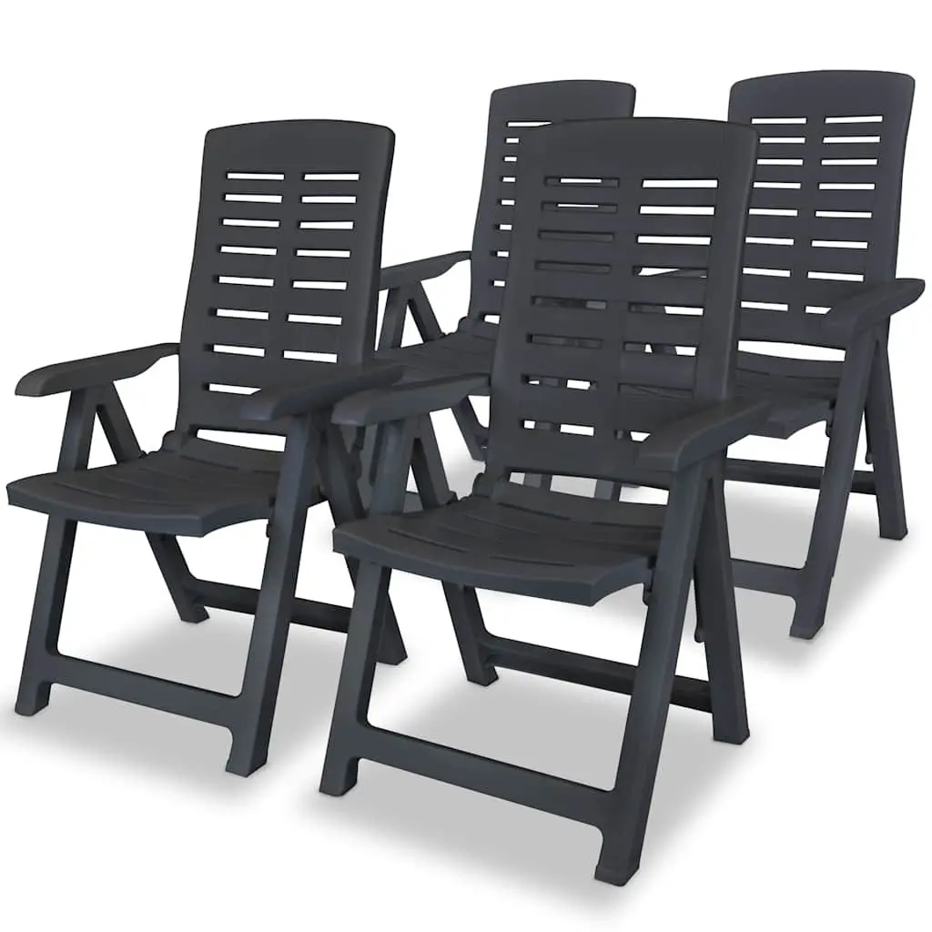 Outdoor Dining Set Weather-resistant 5 Piece Plastic Table Chairs Folding Garden Patio Furniture
