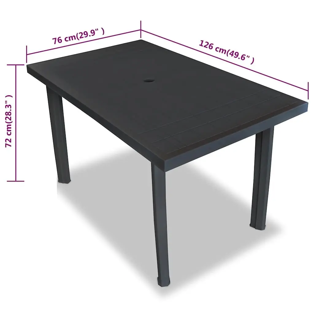 Outdoor Dining Set Weather-resistant 5 Piece Plastic Table Chairs Folding Garden Patio Furniture