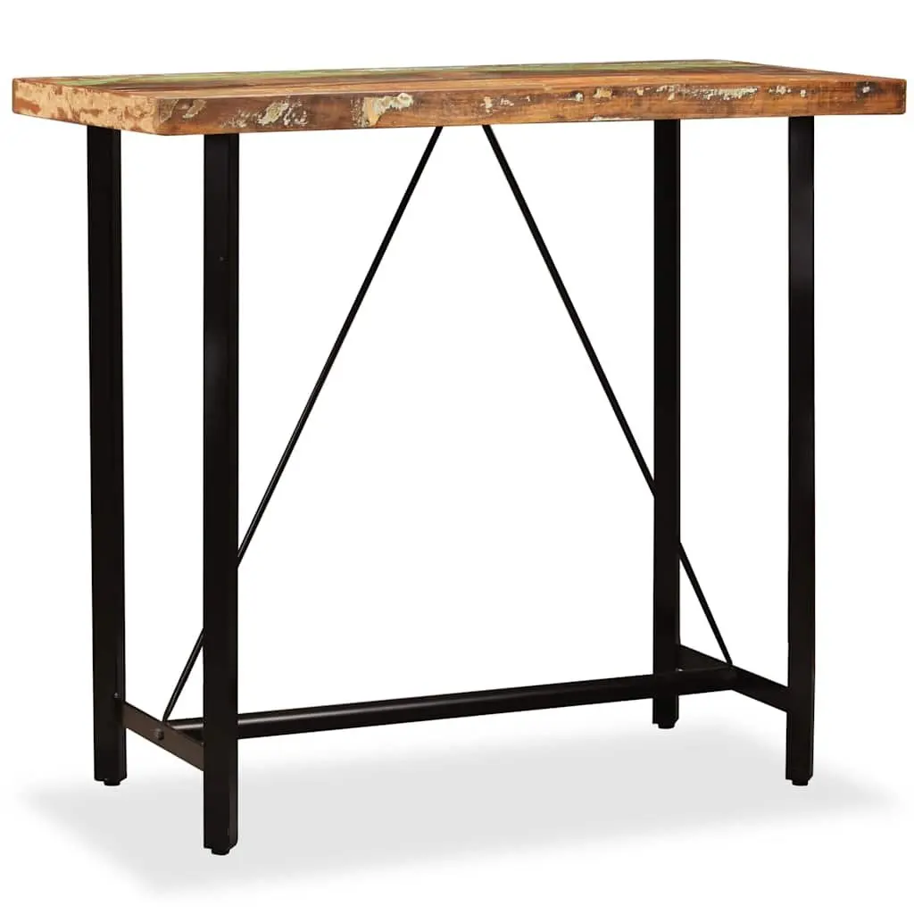 Bar Set Industrial Style Solid Reclaimed Wood 5 Piece Brown