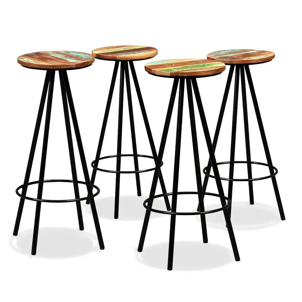 Bar Set Industrial Style Solid Reclaimed Wood 5 Piece Brown
