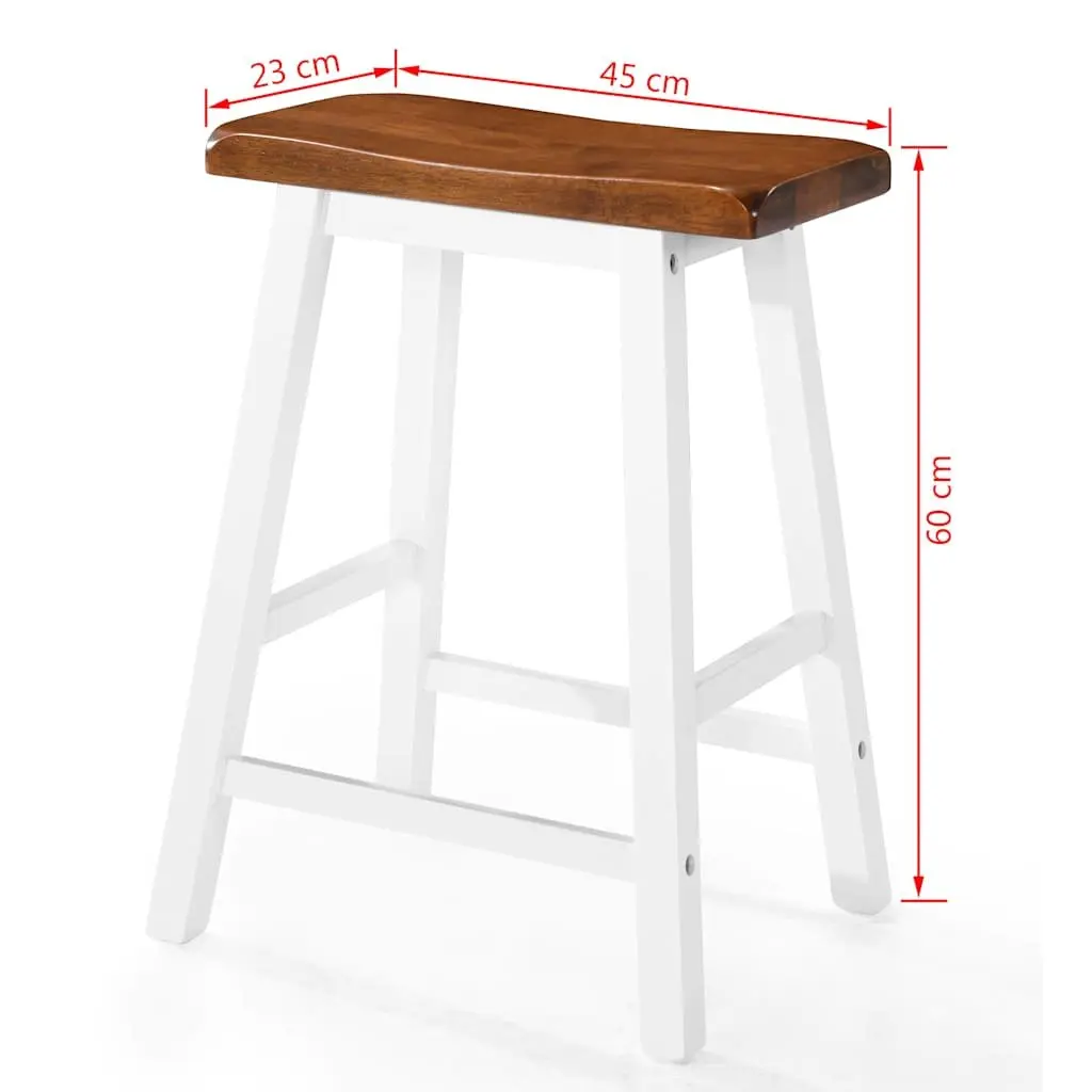 Bar Table and Stool Set Solid Wood 5 Pieces Brown