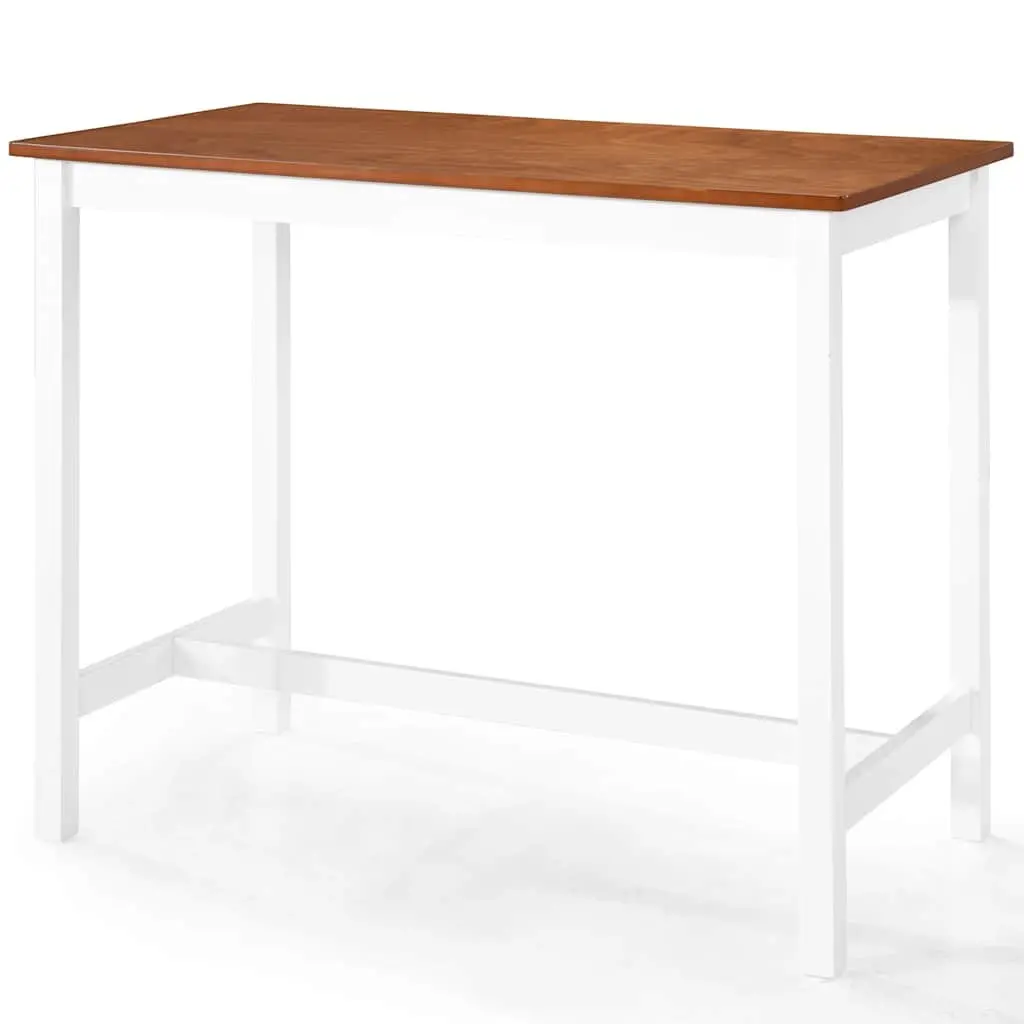 Bar Table and Stool Set Solid Wood 5 Pieces Brown
