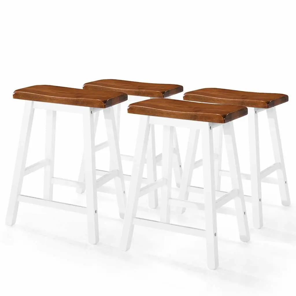 Bar Table and Stool Set Solid Wood 5 Pieces Brown