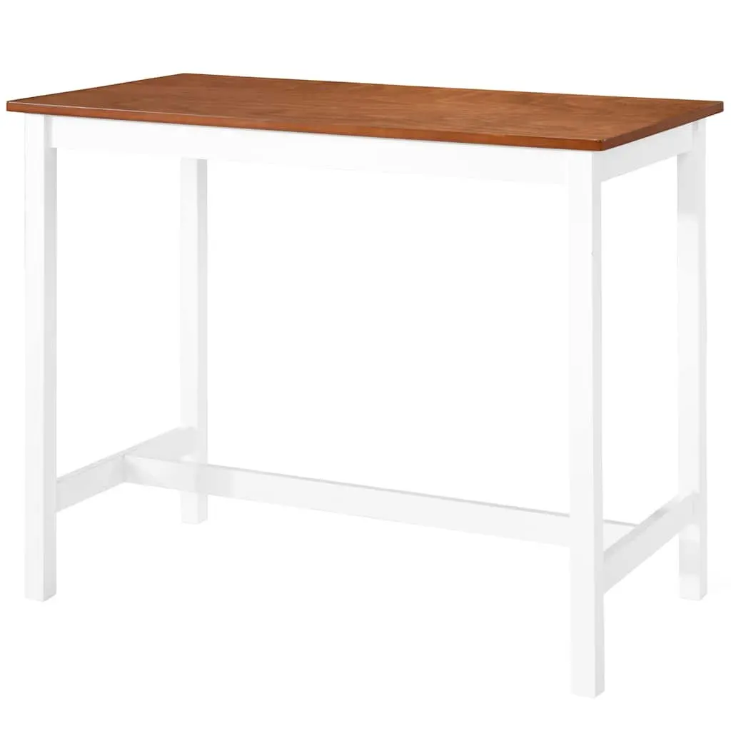 Bar Table and Stool Set 3 Pieces Kitchen Dining Furniture MDF Wood Dark Brown