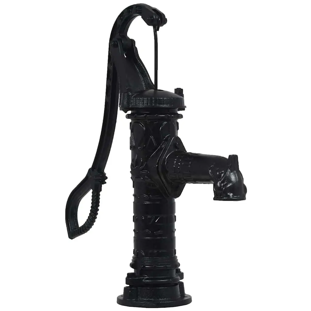 Hand Operated Garden Water Pump with Cast Iron Stand Black Well System