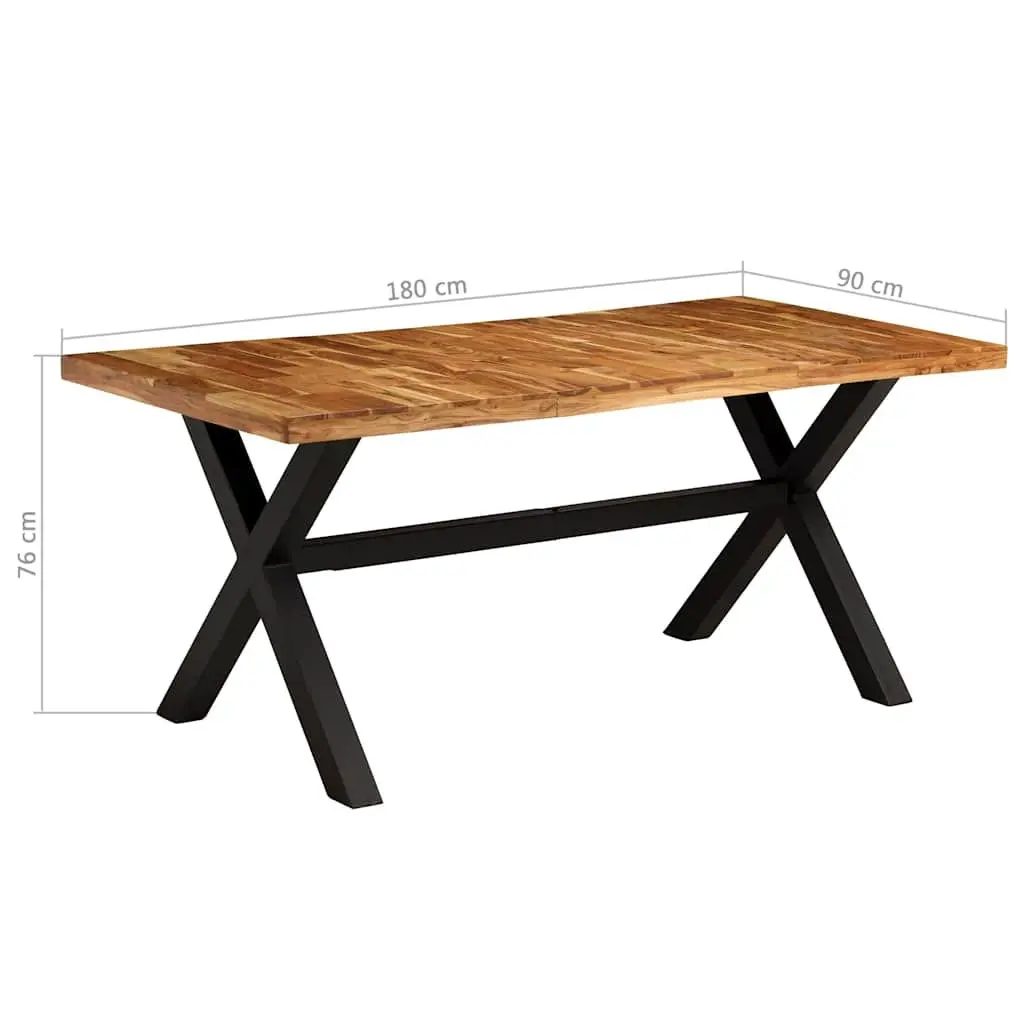 Dining Table Set Solid Acacia Mango Wood 7 Pieces Brown Kitchen Furniture
