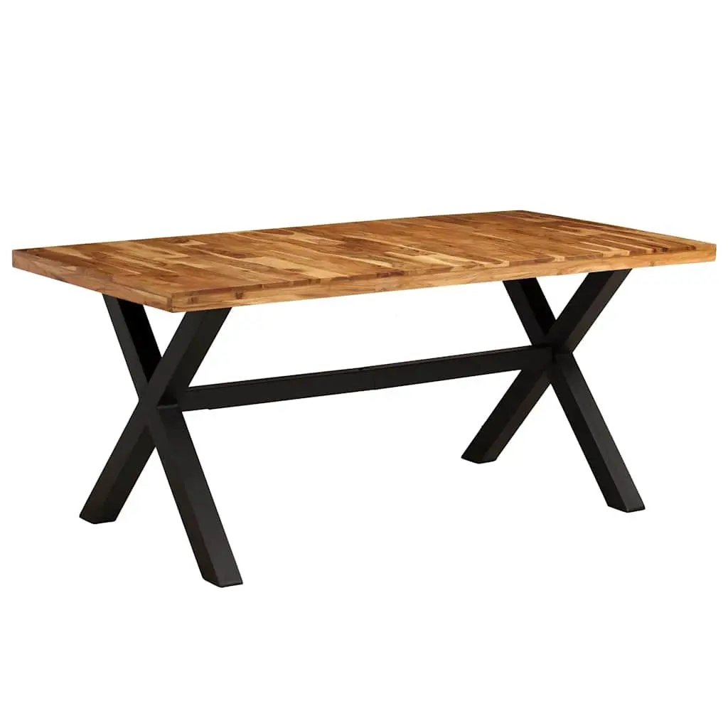 Dining Table Set Solid Acacia Mango Wood 7 Pieces Brown Kitchen Furniture