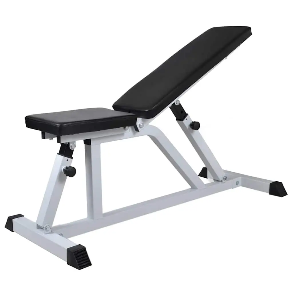 Workout Bench Adjustable Backrest Steel Frame Home Gym Weight Set 60.5kg