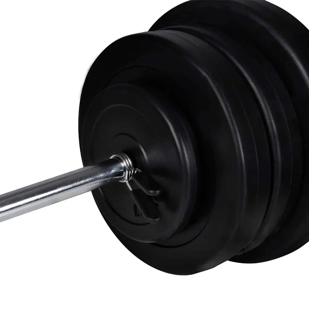 Workout Bench Adjustable Backrest Steel Frame Home Gym Weight Set 60.5kg