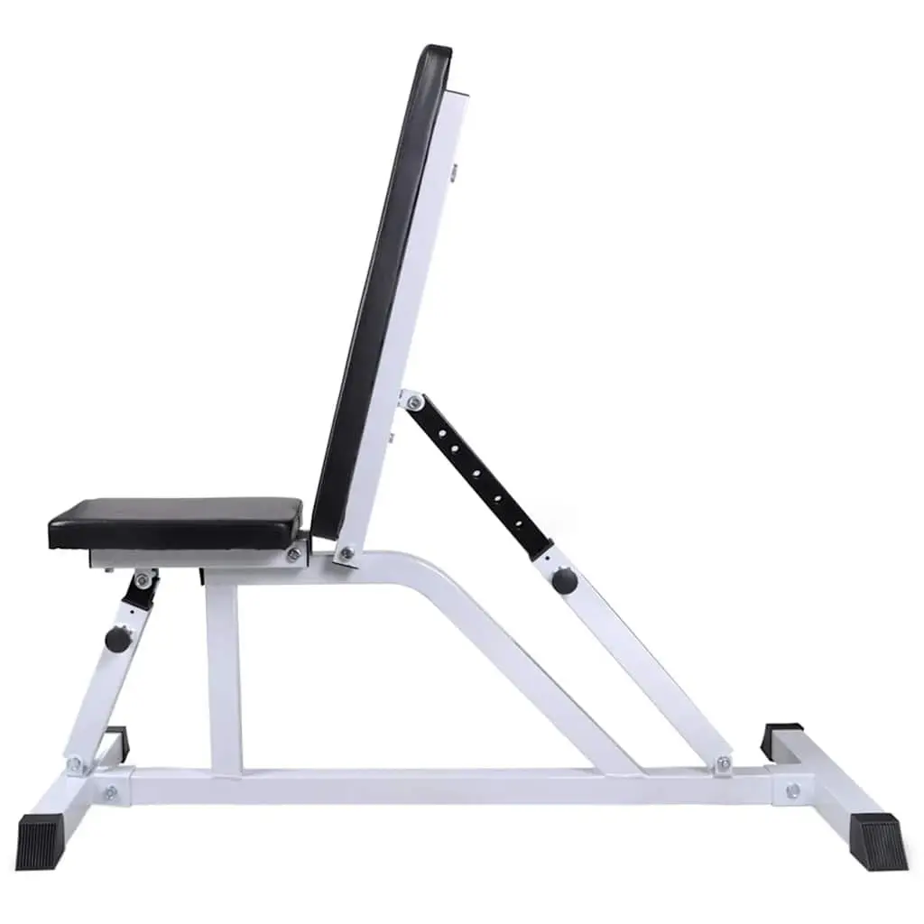 Workout Bench Adjustable Backrest Steel Frame Home Gym Weight Set 60.5kg