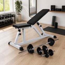 Your Friendly Adjustable Weight Bench with Barbell Set