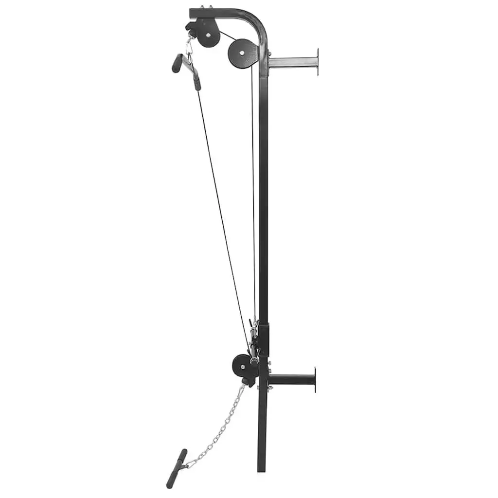 Wall-mounted Power Tower Fitness Machine with Dual Pulleys for Upper Body Training