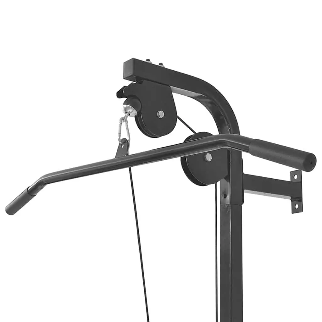 Wall-mounted Power Tower Fitness Machine with Dual Pulleys for Upper Body Training