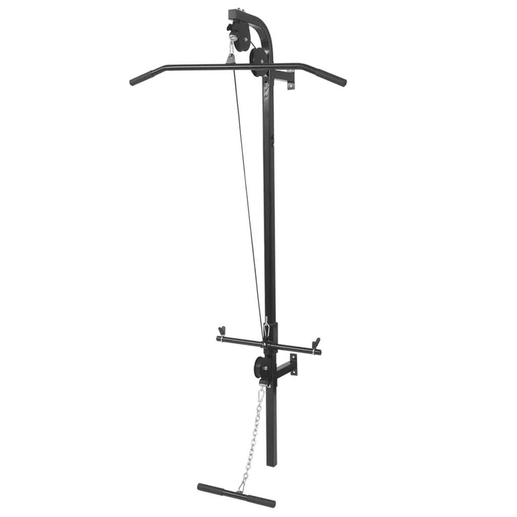 Wall-Mounted Power Tower Dual Pulley Strength Training Machine for Upper Body and Core Fitness