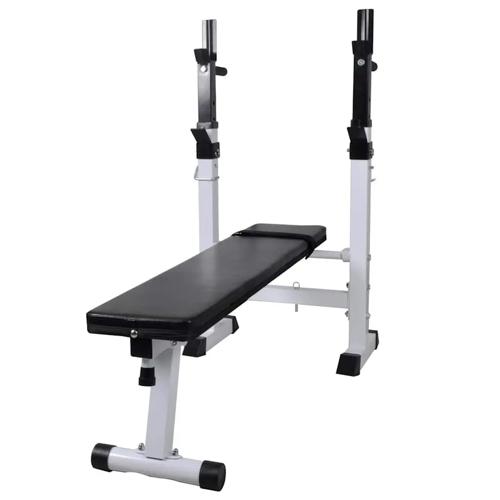 Adjustable Workout Bench with Integrated Weight Rack and Barbell Dumbbell Set for Home Gym