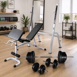 User-Friendly Adjustable Workout Bench with Weights
