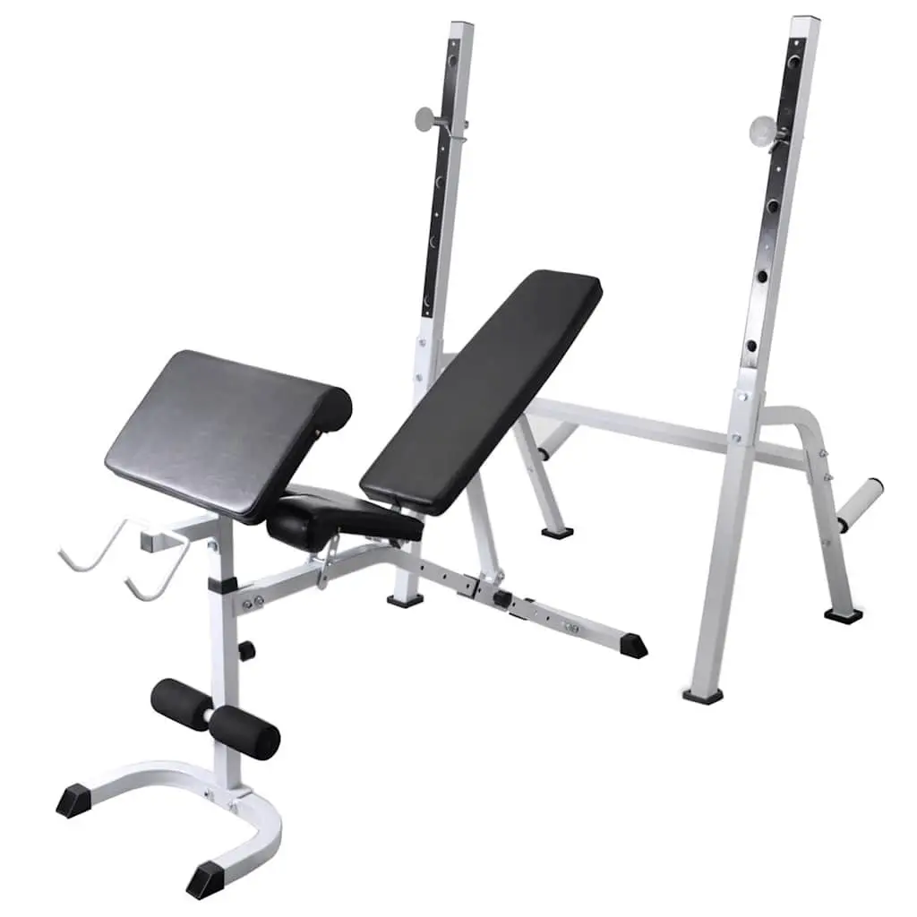 Adjustable Workout Bench with Barbell and Dumbbell Weight Set for Home Gym Fitness