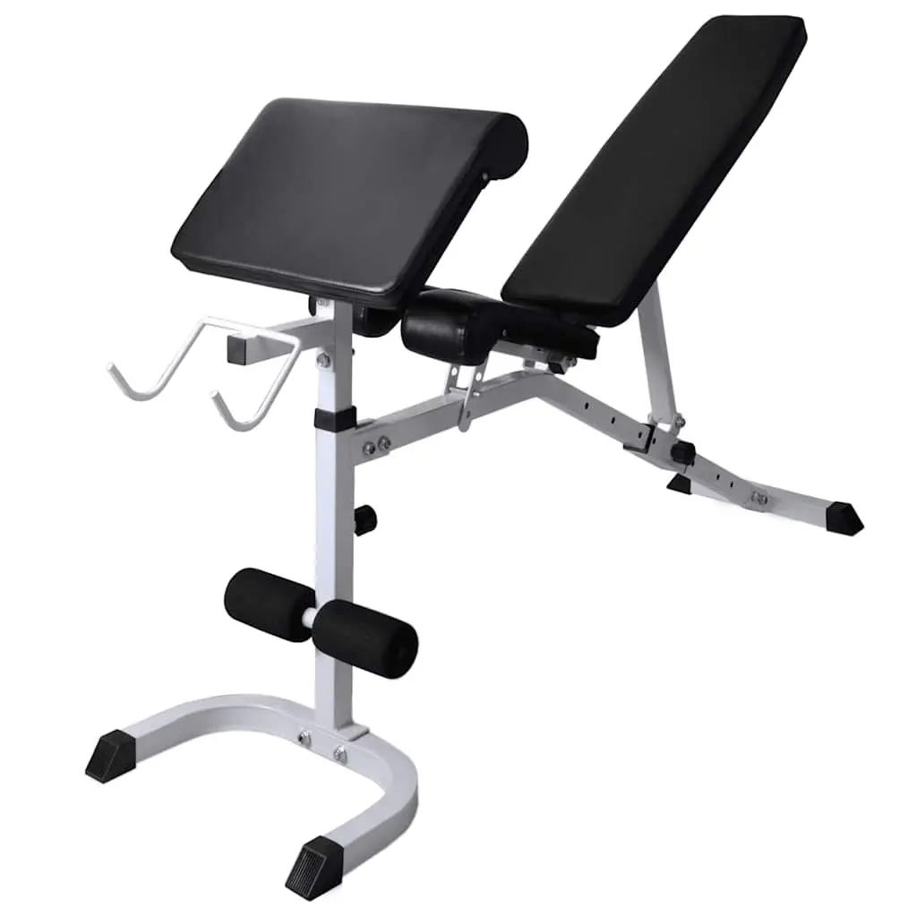 Adjustable Workout Bench with Barbell and Dumbbell Weight Set for Home Gym Fitness