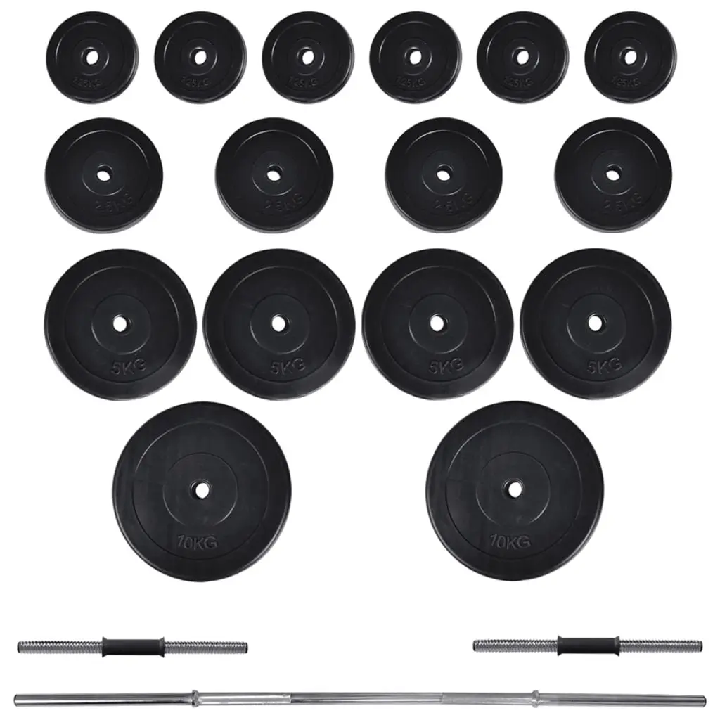 Weight Bench with Weight Rack Barbell Dumbbell Set 60.5kg Home Gym Equipment
