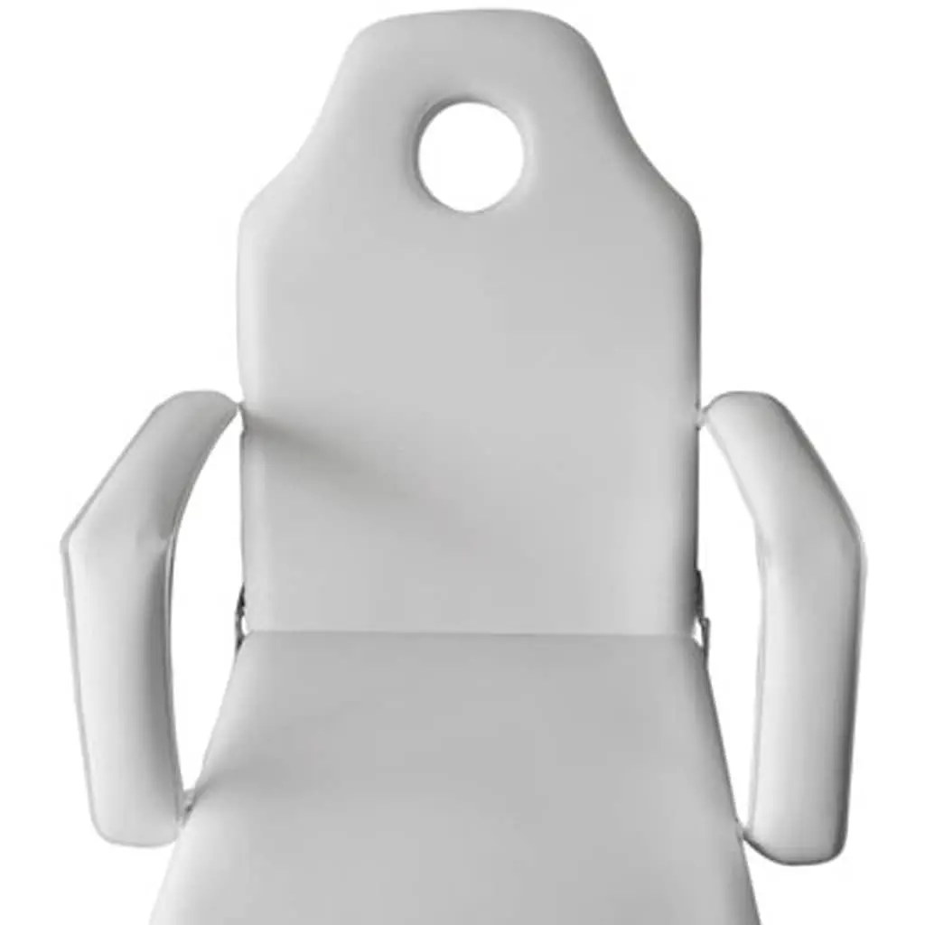 Facial Bed Adjustable Foldable White Artificial Leather Massage Therapy Chair