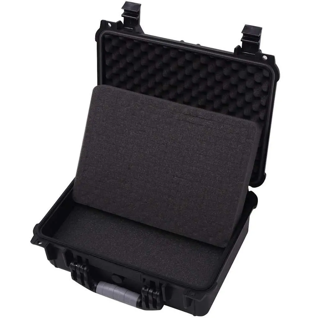 Camera Bag Hard Case Black Lightweight Durable Travel Storage Organizer 40.6 x 33 x 17.4 cm