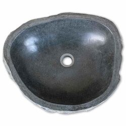 Friendly Oval River Stone Sink for Your Bath Space