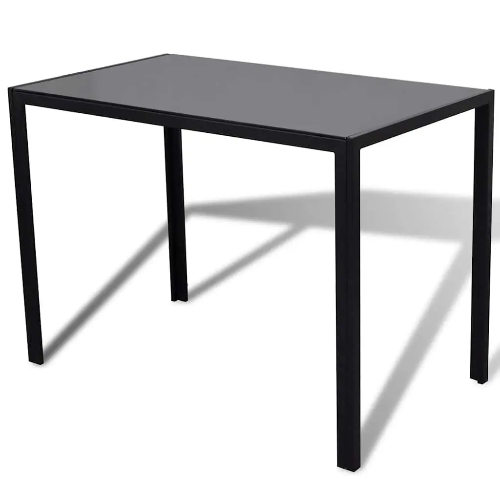 Dining Set Modern Black 5 Pieces Kitchen Table and Chairs Artificial Leather