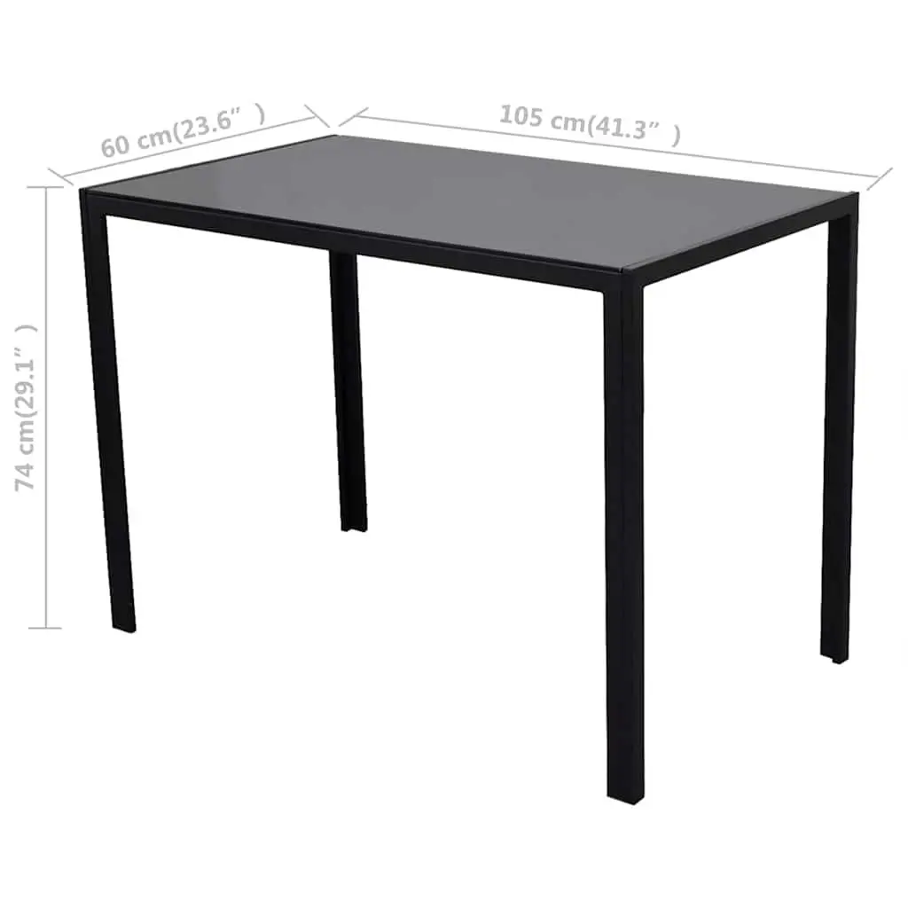 Dining Set Modern Black 5 Pieces Kitchen Table and Chairs Artificial Leather