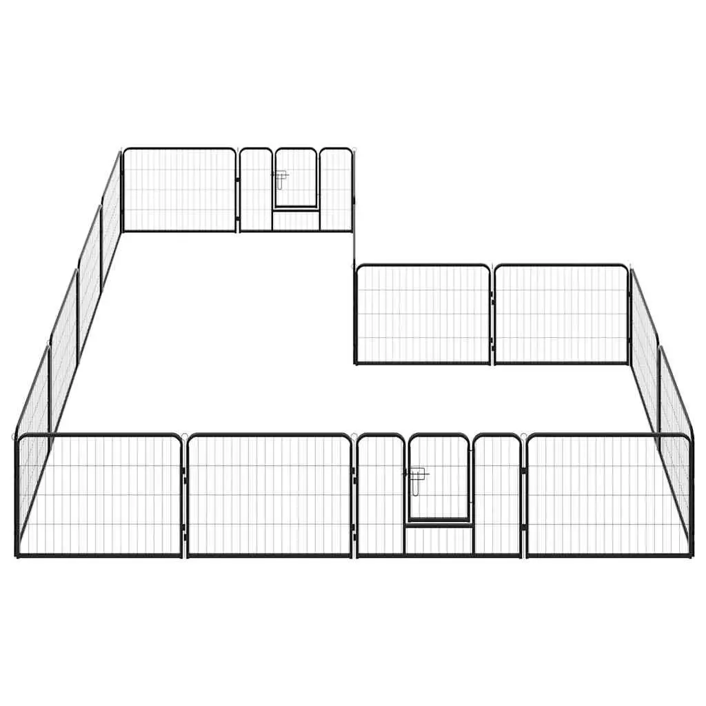 Dog Playpen 16 Panels Heavy-Duty Steel Outdoor Indoor Exercise Enclosure 60 x 80 cm