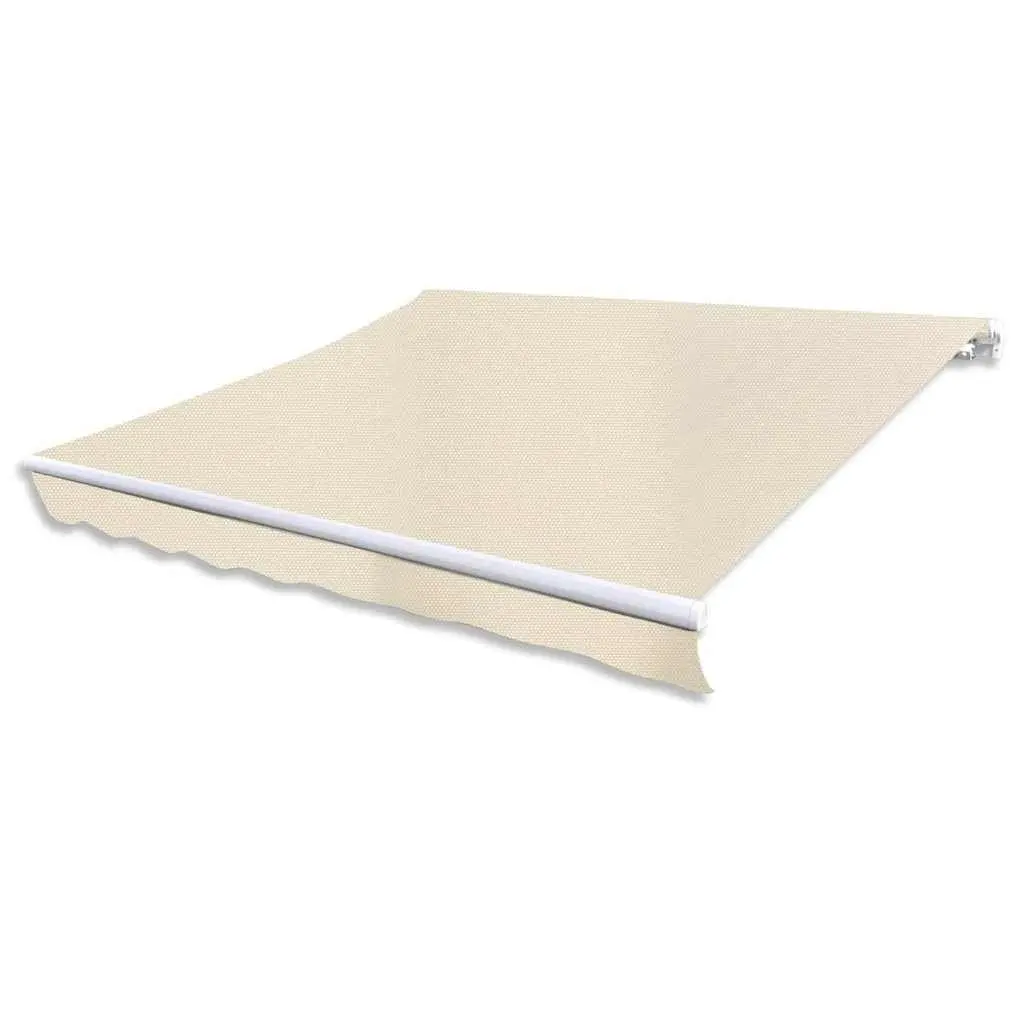 Folding Awning Manual Operation 300cm Cream Outdoor Patio Garden Shade