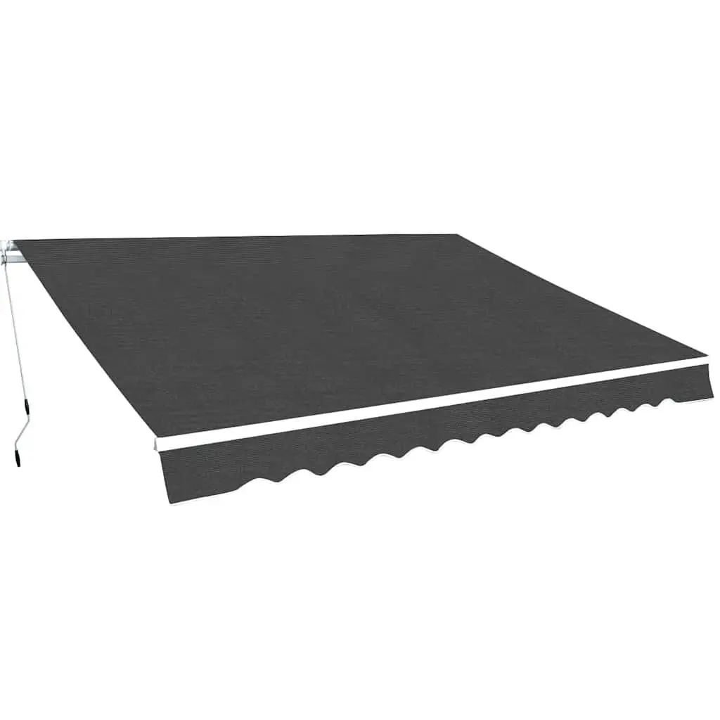 Folding Awning Manual Crank 500cm Anthracite Outdoor Patio Garden Shade