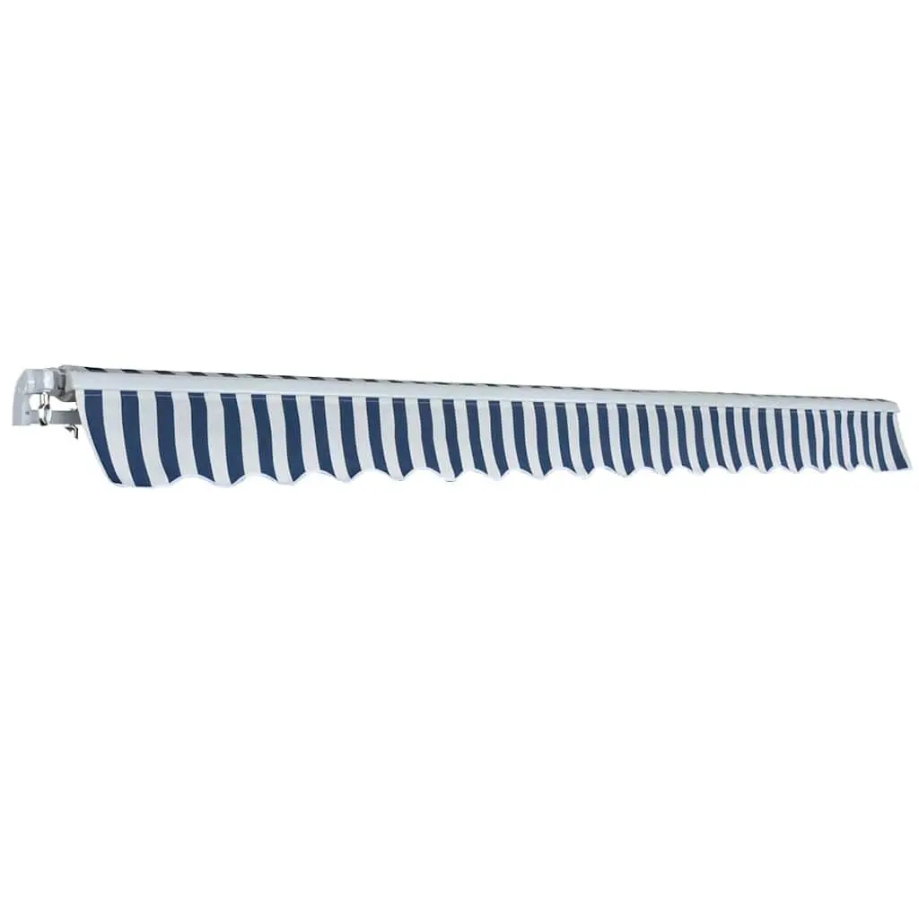 Folding Awning Adjustable 400cm Blue White
