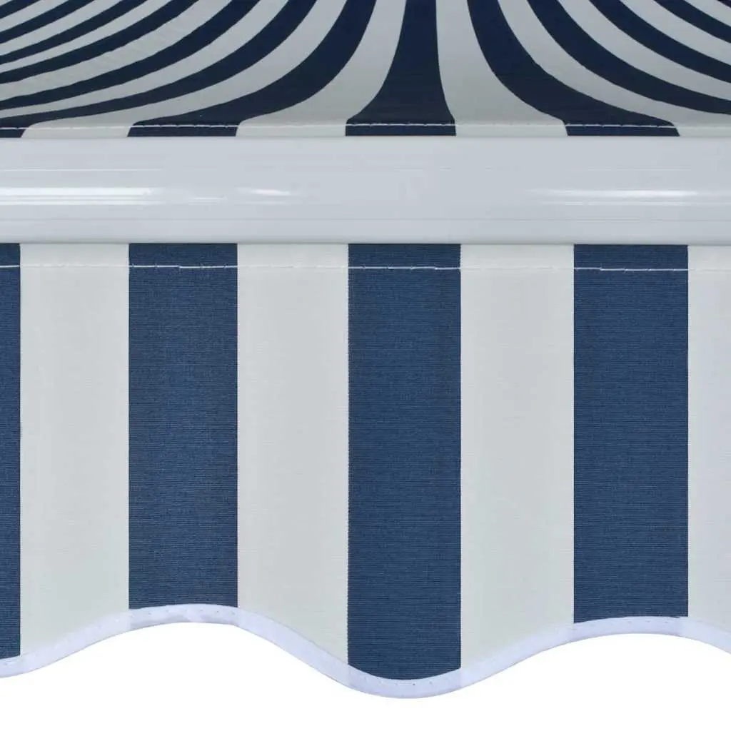 Folding Awning Adjustable 400cm Blue White