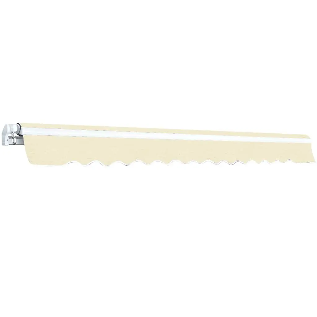 Folding Manual Awning 400cm Outdoor Garden Patio Shade Crank Operated Cream