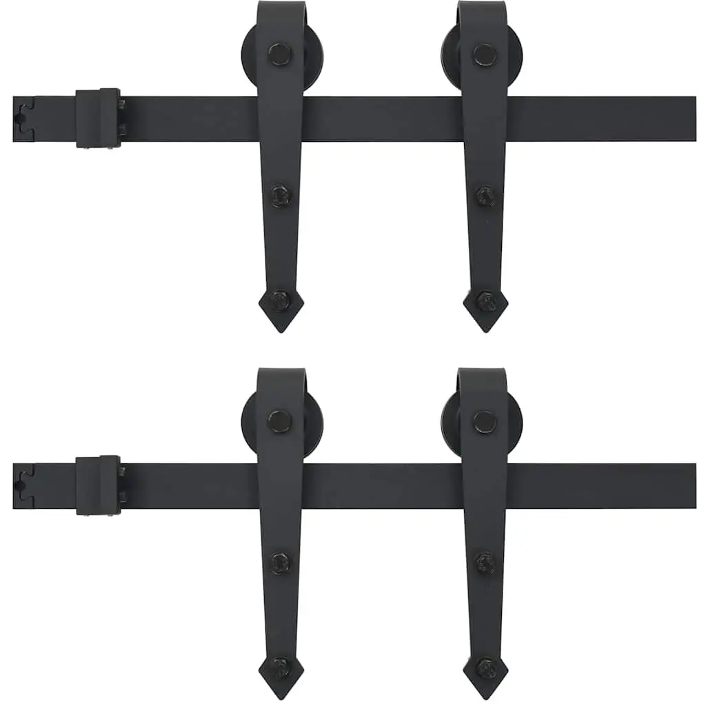 Sliding Door Hardware Kit Steel Track Rail Roller System 183cm